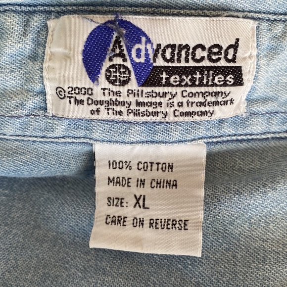 Pillsbury doughboy denim button down shirt - Picture 3 of 3